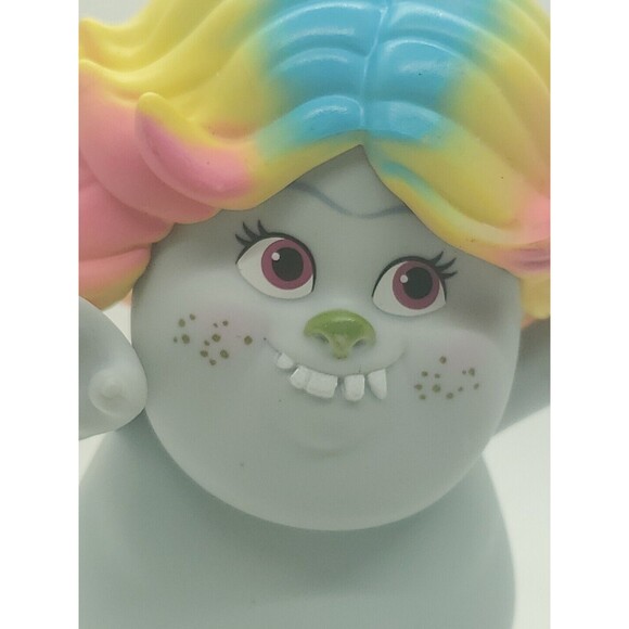 Trolls Dreamworks Bridget Gray Girl Troll Rainbow Hair 6” Girl Plastic Toy Doll - Picture 3 of 10
